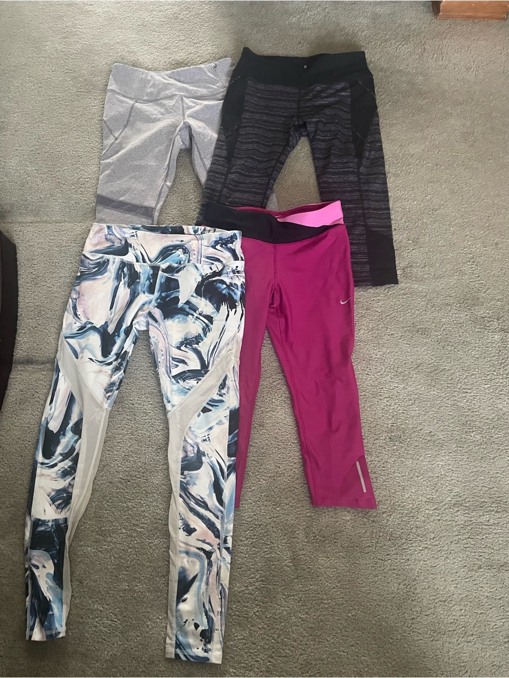 Women Performance Pink Active Capri Leggings